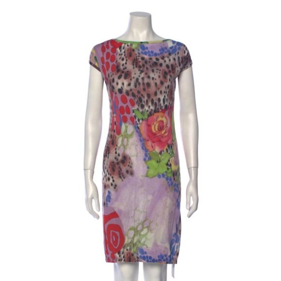 AUTHENTIC Vintage Blumarine Printed Knee-Length Dress - Picture 5 of 6